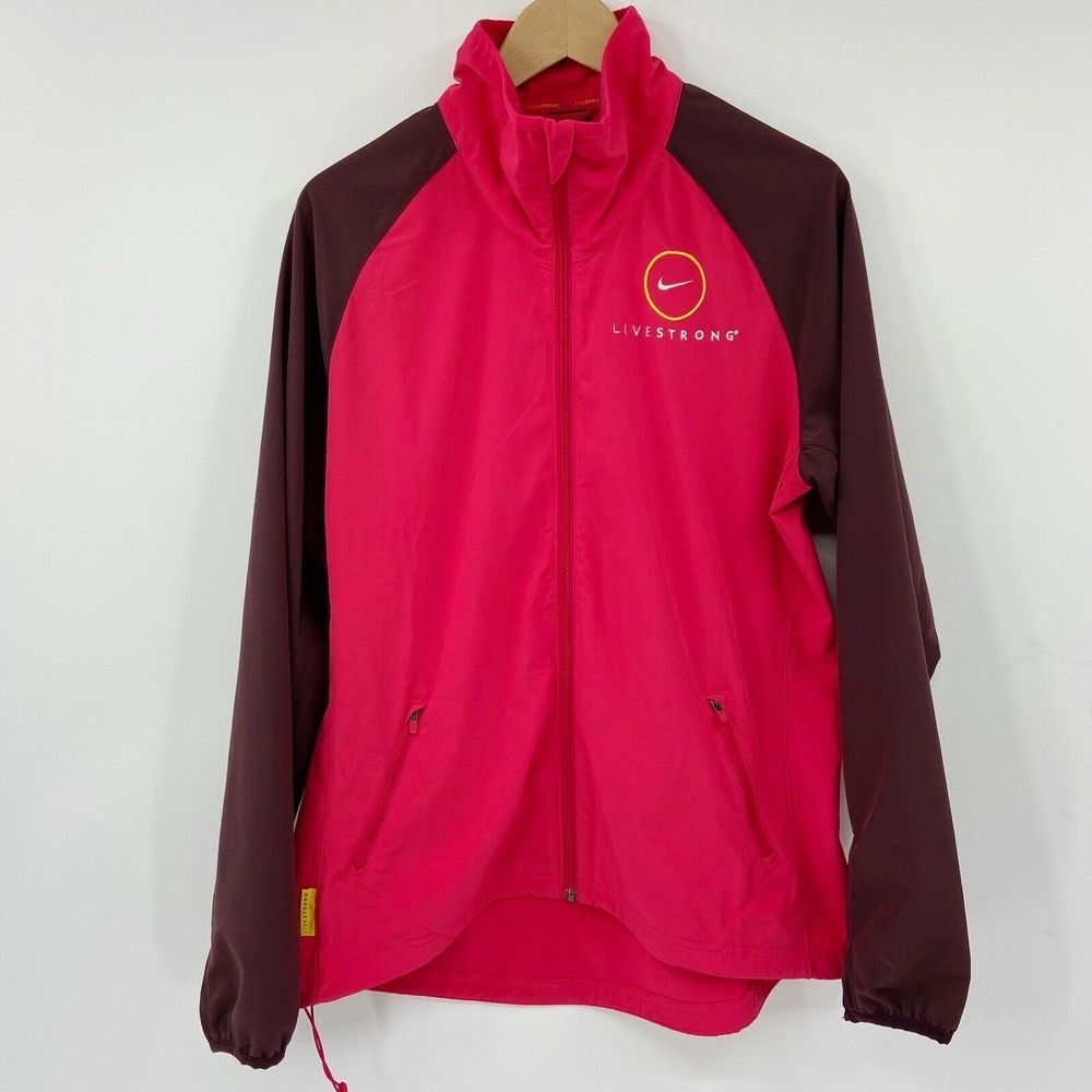 Nike Livestrong Full Zip Track Jacket Pink Maroon